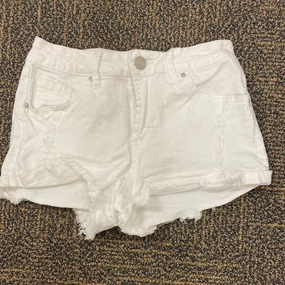 Guess distressed 3 pack denim mom jean shorts - Picture 10 of 13